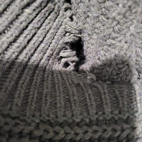 Seek the Label Distressed Sweater Olive Green Ribbed Knit Pullover Size Medium - Picture 9 of 13